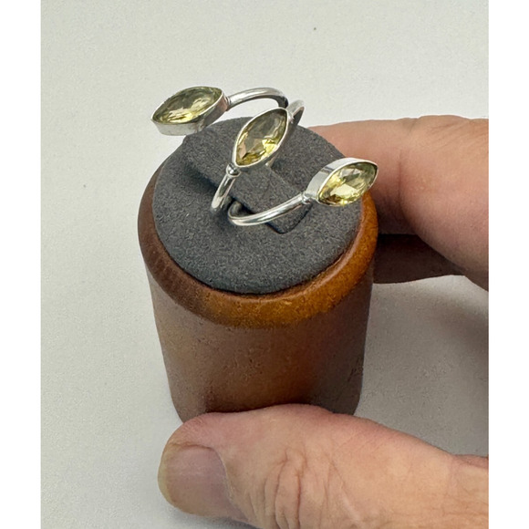 Yellow Elbaite Stone Estate Ring .925 Stone Sz 6 - 3.7 Grams - Beautiful Piece - Picture 4 of 4